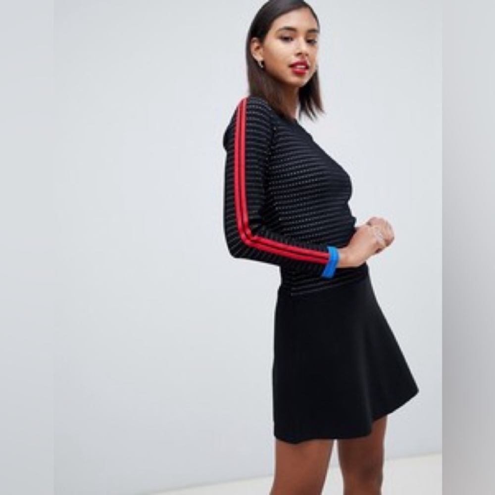 Morgan de Toi Black Dress with Red and Blue Details Large - Picture 2 of 13